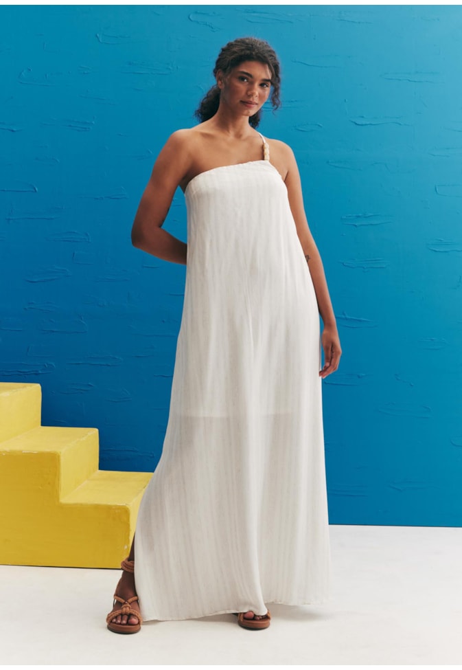 Vestido Longo Contas Ombro Só