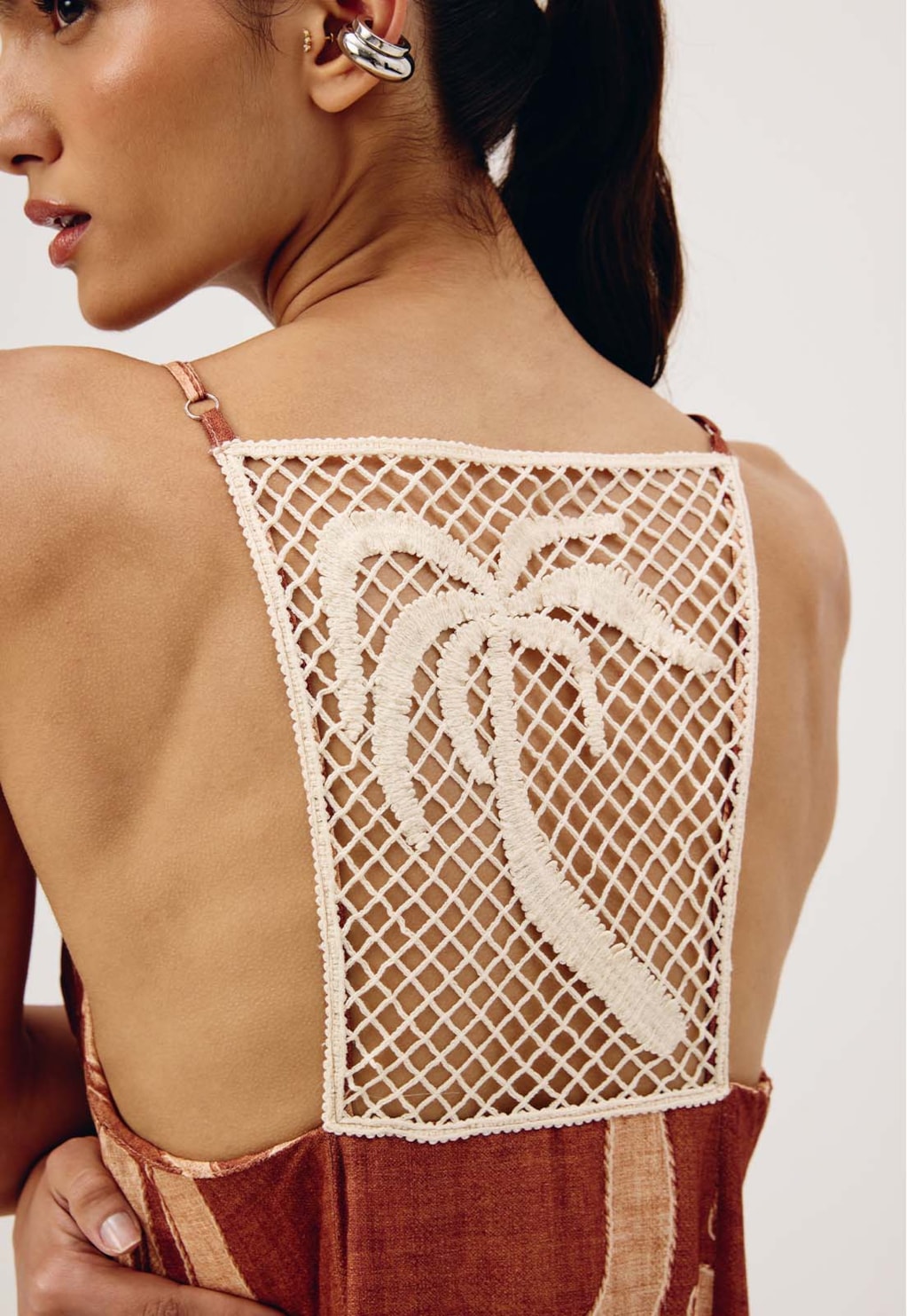 Vestido Longo Coqueiro Costas Estampado Yucca