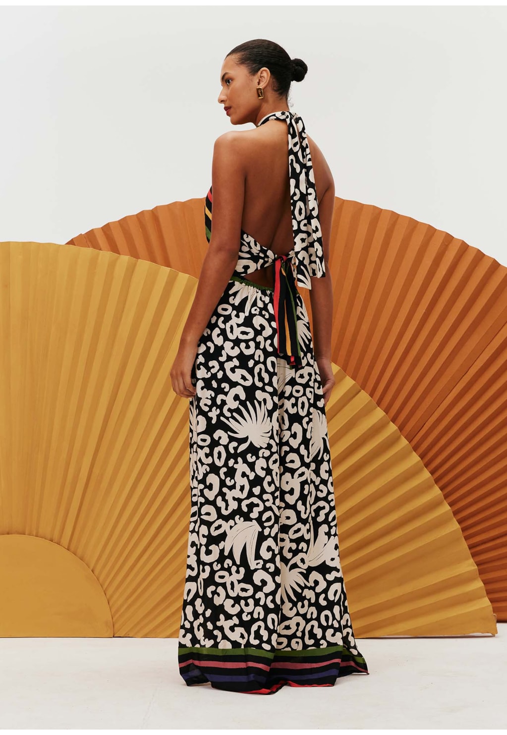 Vestido Longo Cruzado Estampado Maracatú