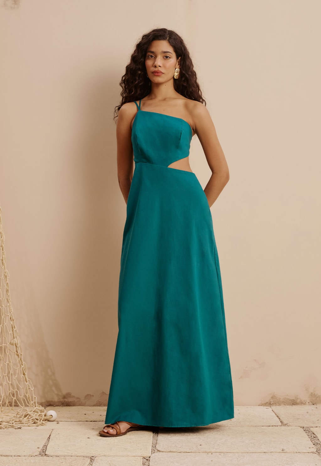 Vestido Longo Cut Out Cintura