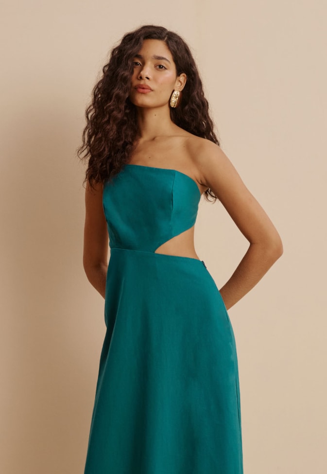 Vestido Longo Cut Out Cintura