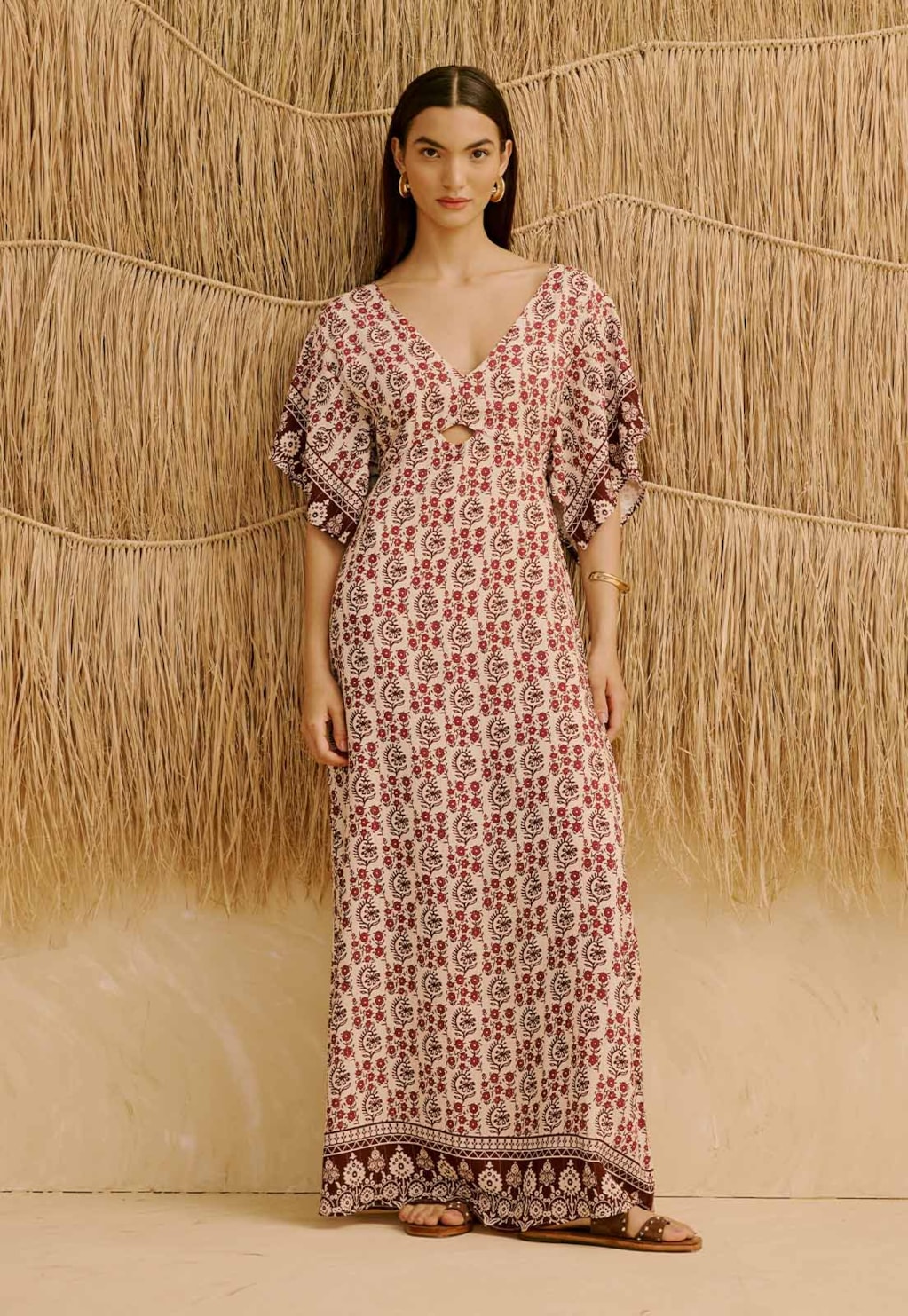 Vestido Longo Cut Out Estampado Pasco