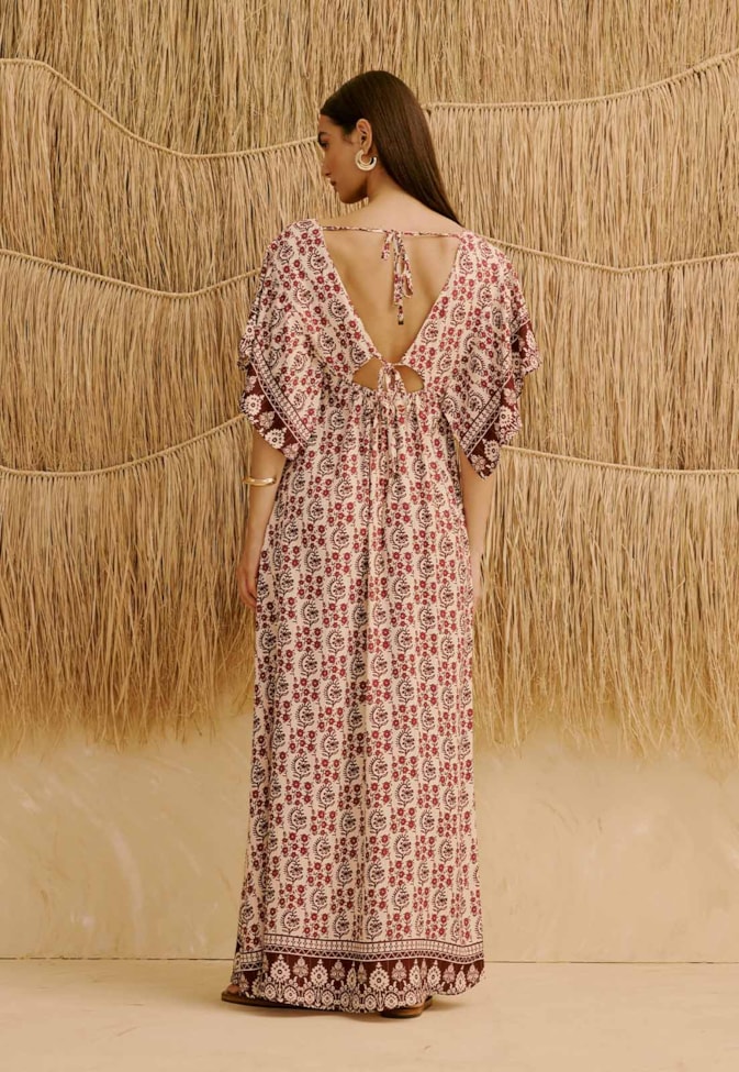 Vestido Longo Cut Out Estampado Pasco