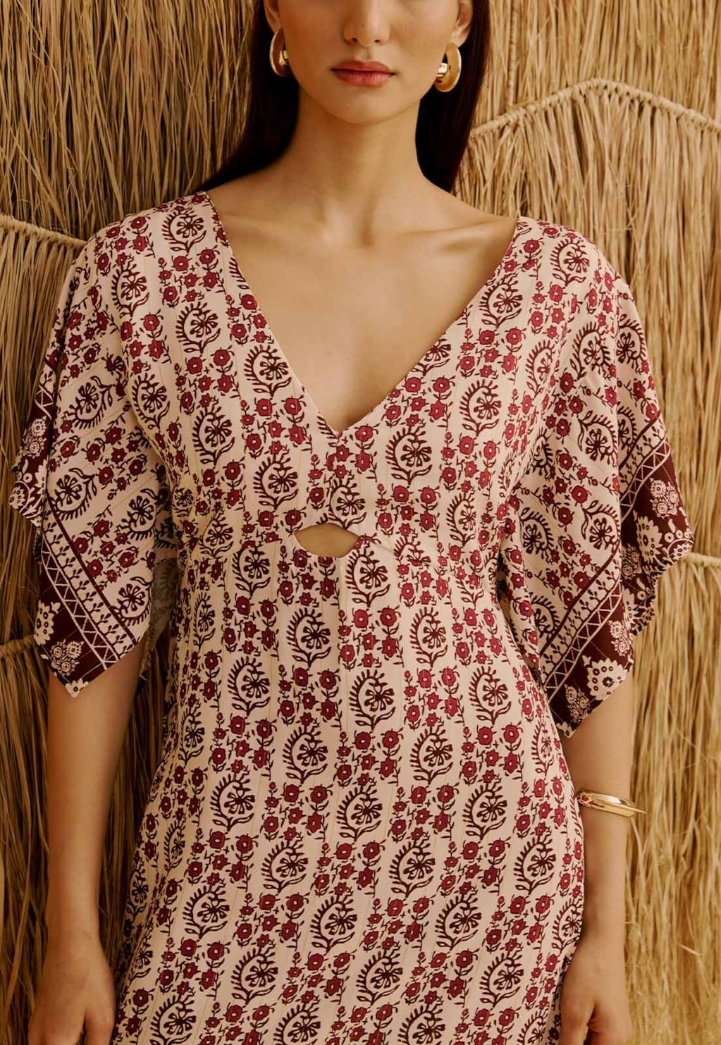 Vestido Longo Cut Out Estampado Pasco