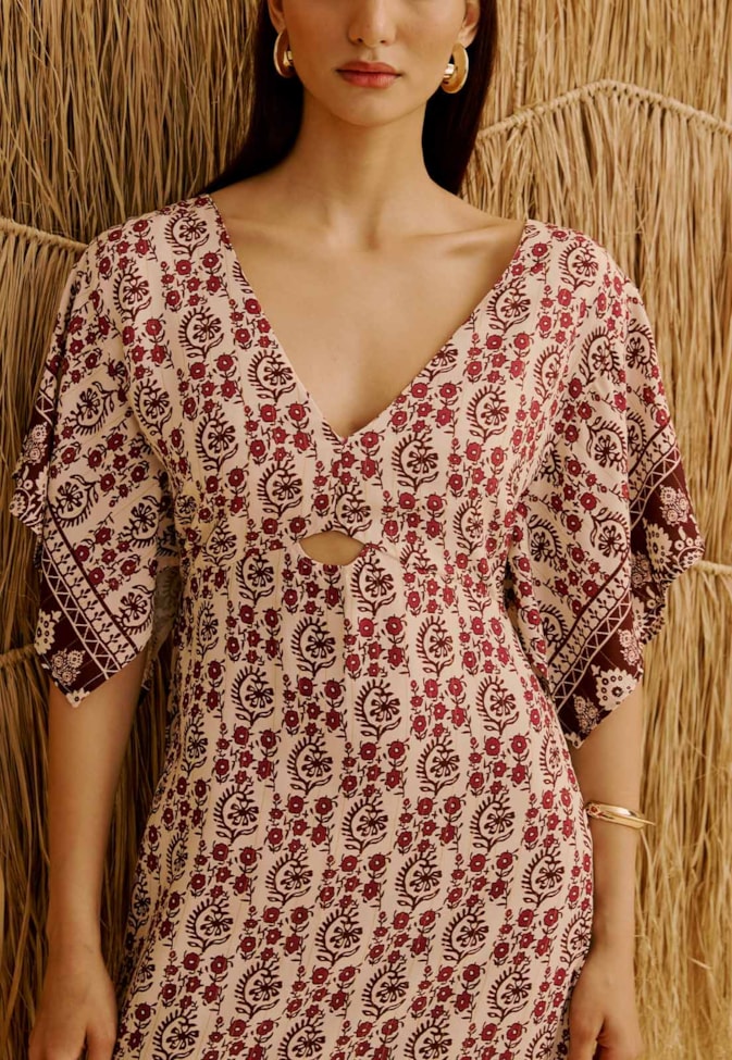 Vestido Longo Cut Out Estampado Pasco