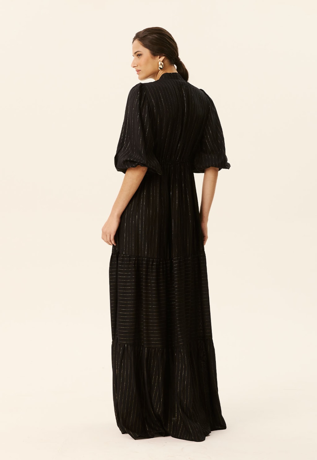 Vestido Longo Decote Pala