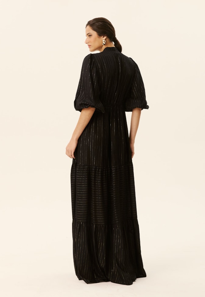 Vestido Longo Decote Pala