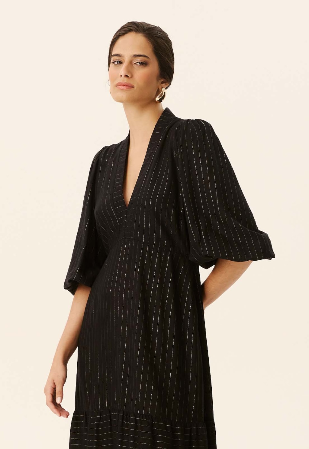 Vestido Longo Decote Pala