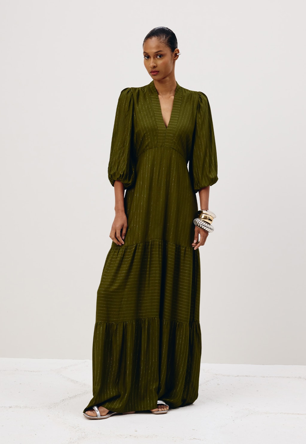 Vestido Longo Decote Pala