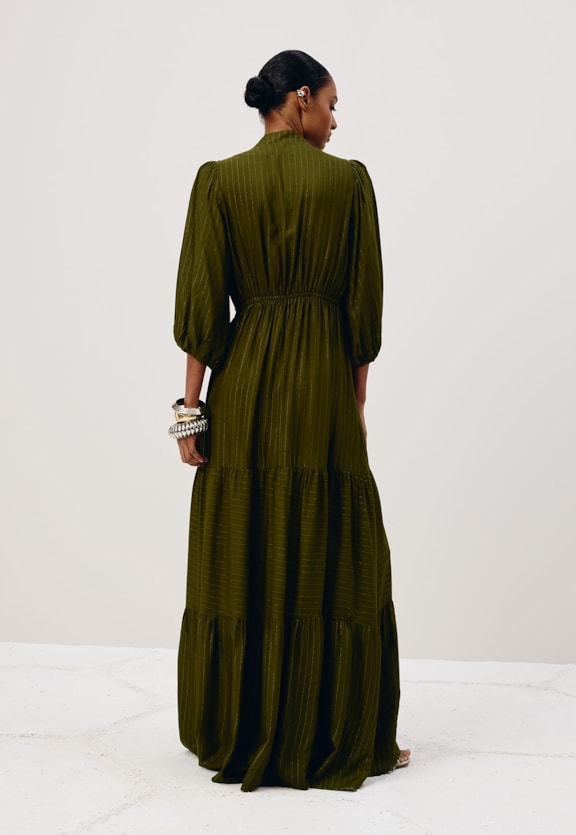 Vestido Longo Decote Pala Vista Traseira