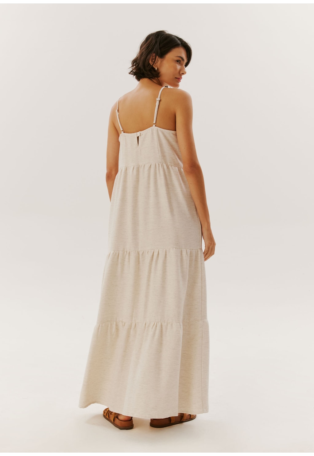 Vestido Longo Decote Reto