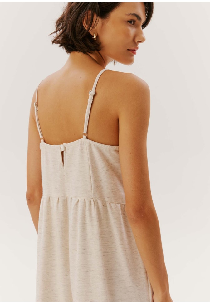 Vestido Longo Decote Reto