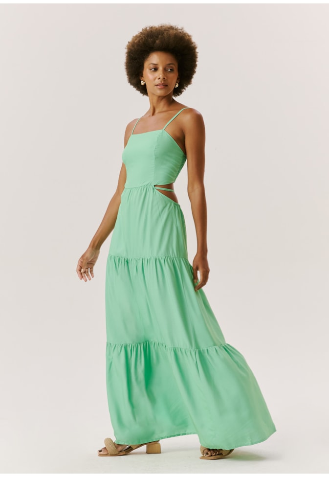 Vestido Longo Detalhe Cintura