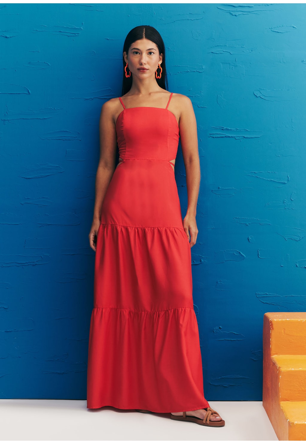 Vestido Longo Detalhe Cintura