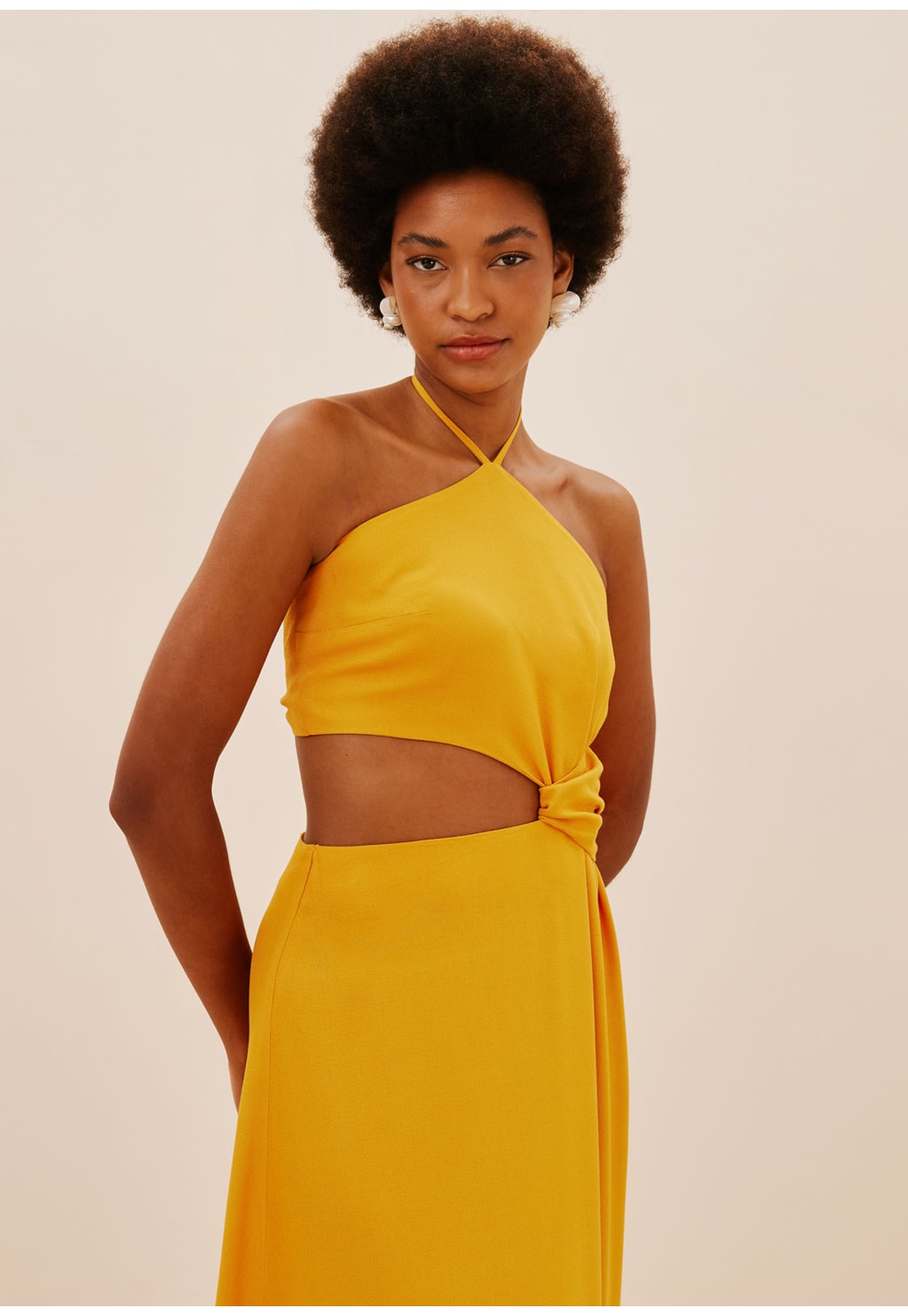 Vestido Longo Detalhe Cintura