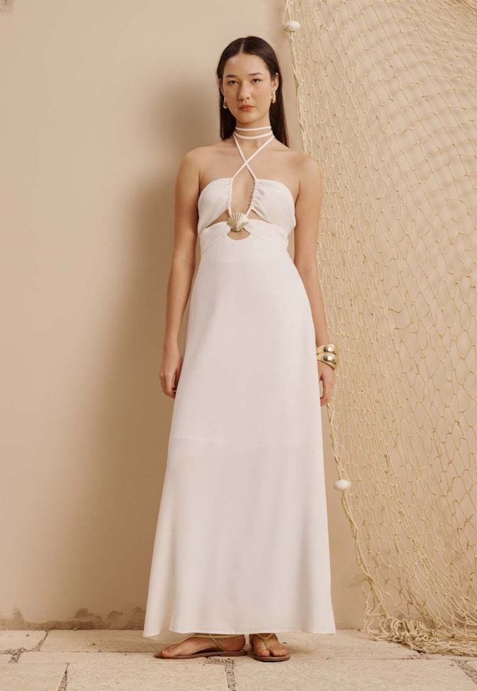 Vestido Longo Detalhe Concha
