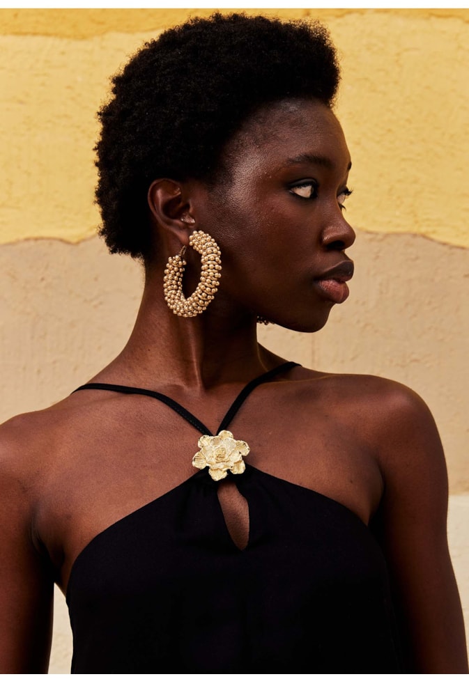 Vestido Longo Detalhe Flor