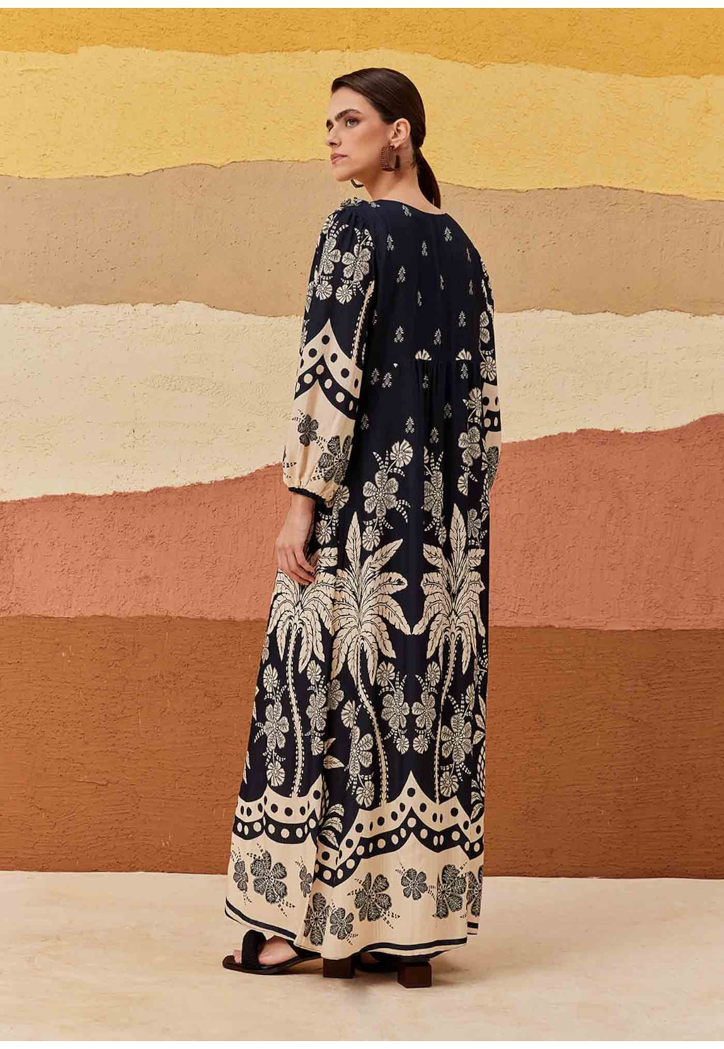 Vestido Longo Detalhe Franja Arbol de Coco
