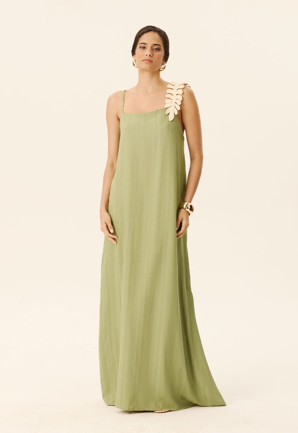 Vestido Longo Detalhe Guippier