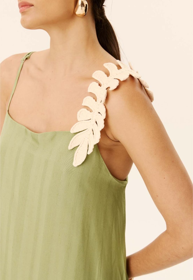 Vestido Longo Detalhe Guippier