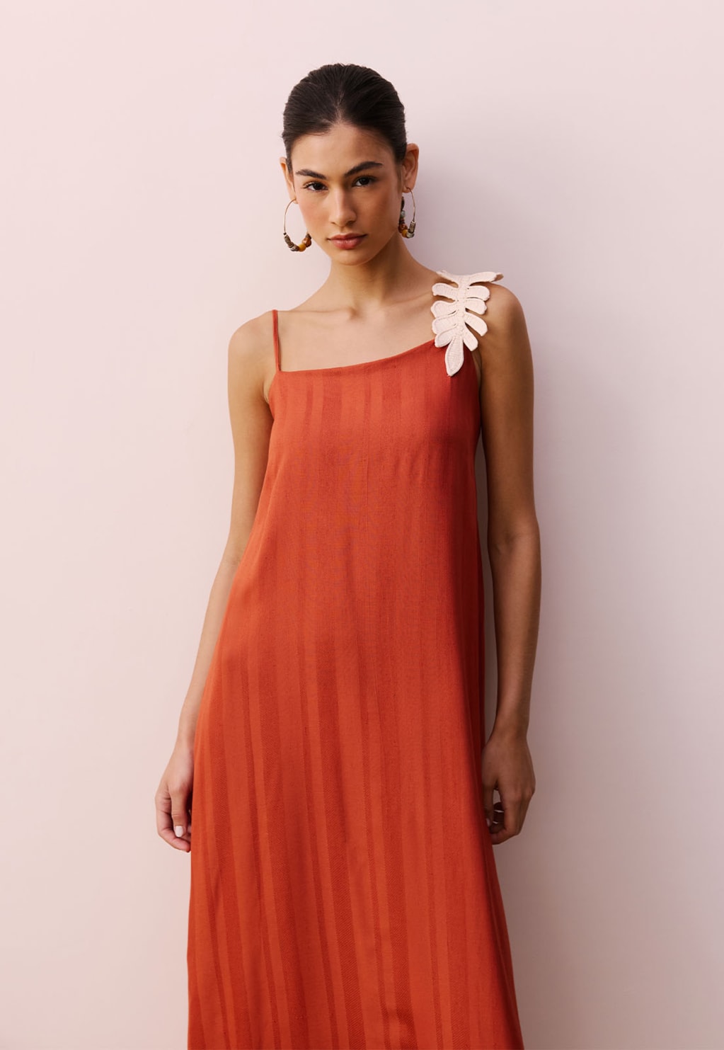 Vestido Longo Detalhe Guippier