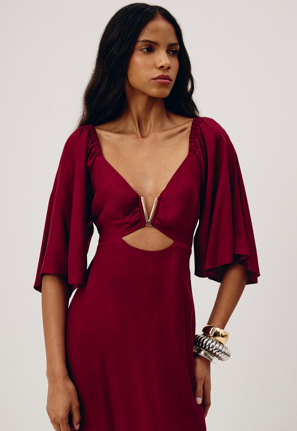 Vestido Longo Detalhe Passador