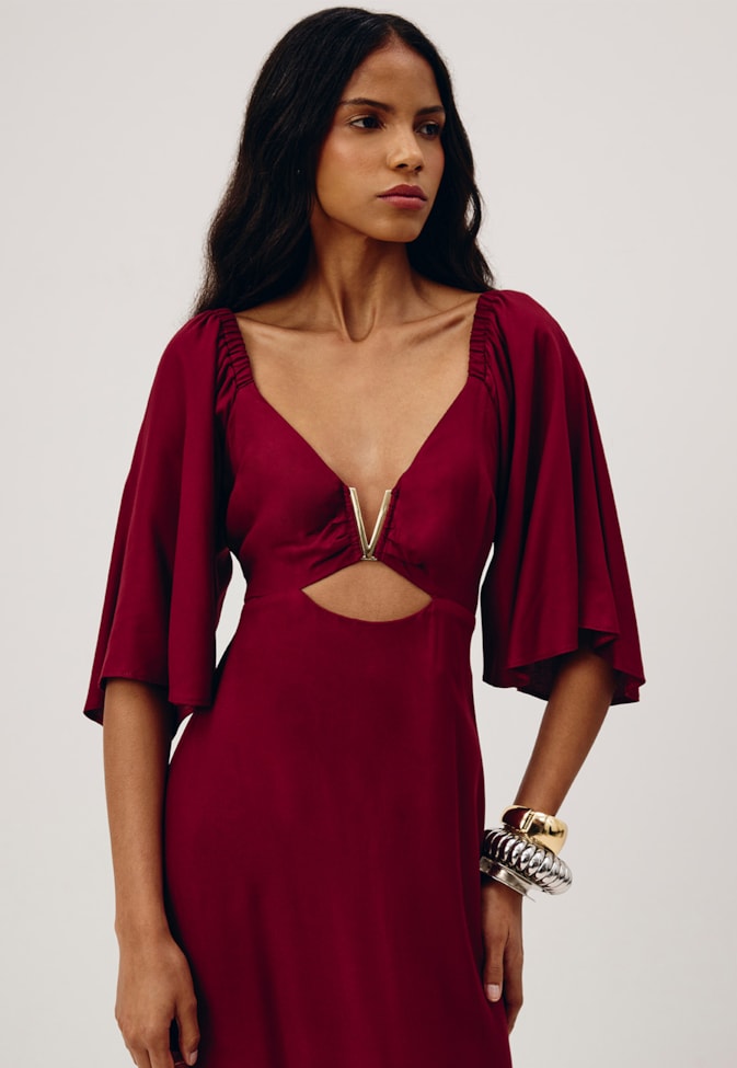 Vestido Longo Detalhe Passador