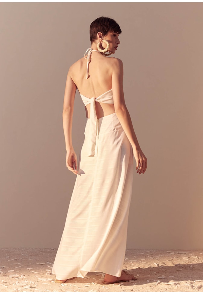 Vestido Longo Detalhe Túnel e Ponteiras