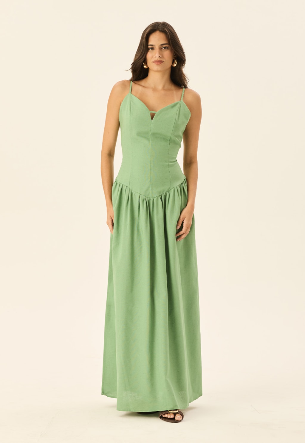 Vestido Longo Drop Waist