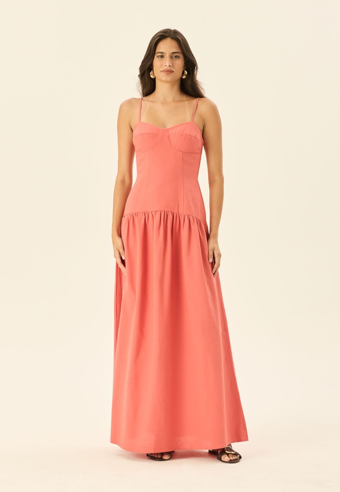 Vestido Longo Drop Waist