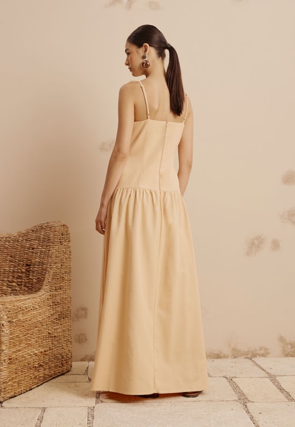 Vestido Longo Drop Waist Vista Traseira