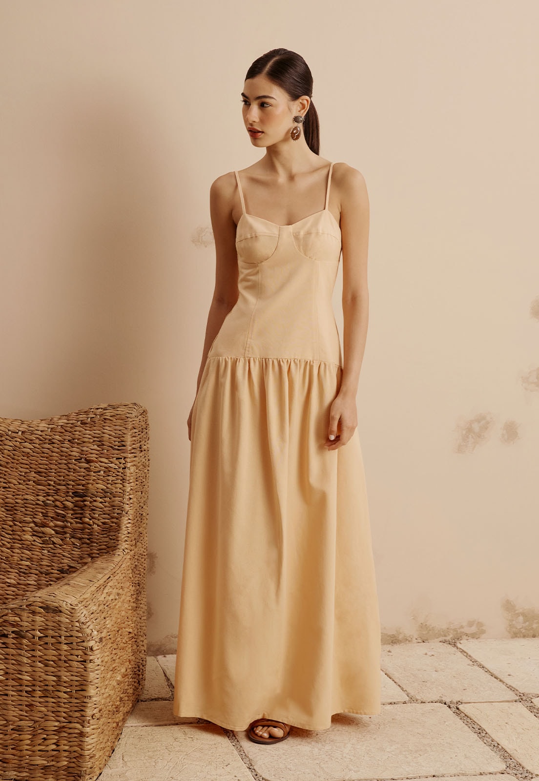 Vestido Longo Drop Waist