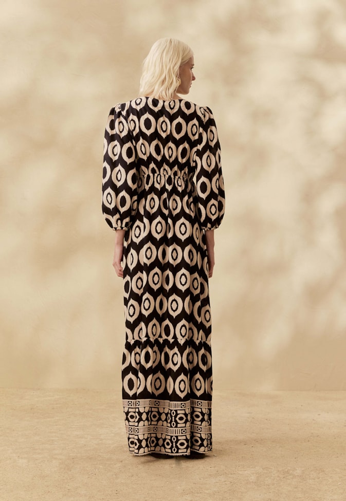 Vestido Longo Estampado Cacau Peruano