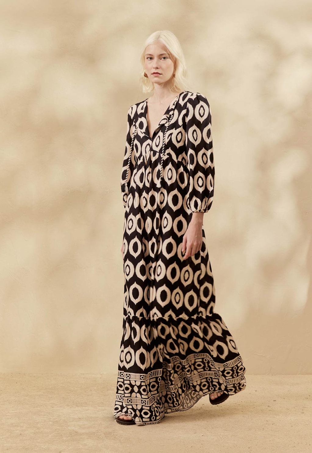 Vestido Longo Estampado Cacau Peruano