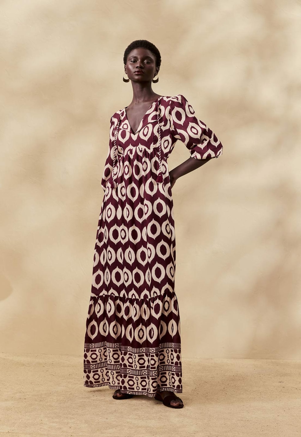 Vestido Longo Estampado Cacau Peruano