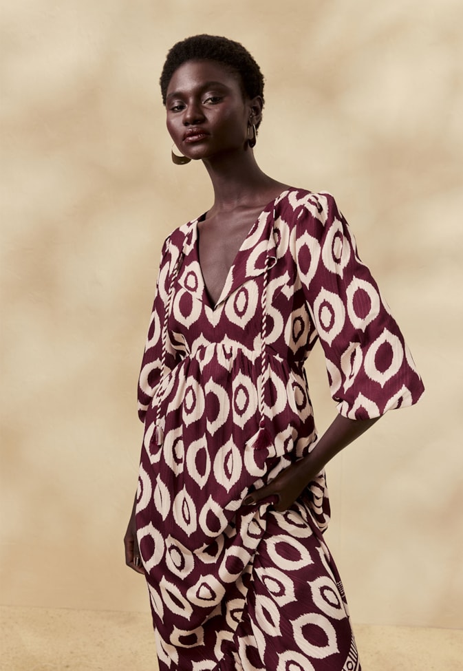 Vestido Longo Estampado Cacau Peruano