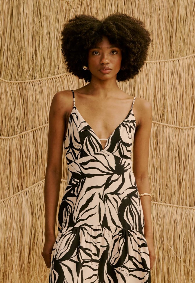 Vestido Longo Estampado Cacau Zebra