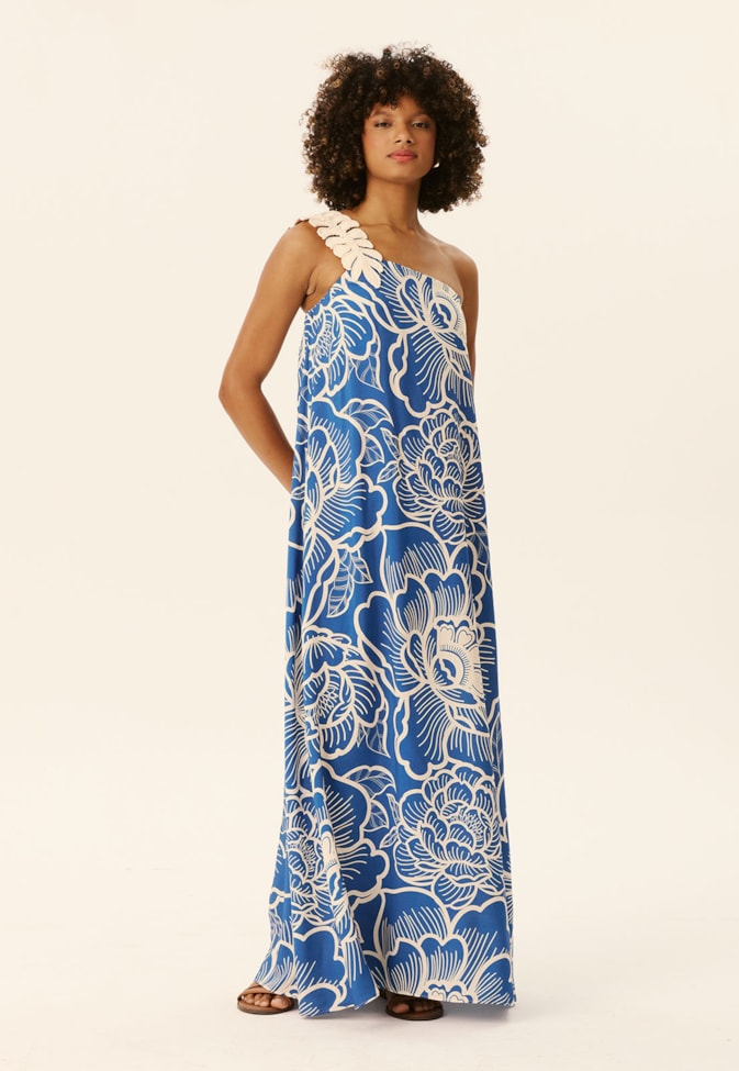 Vestido Longo Estampado Cambará