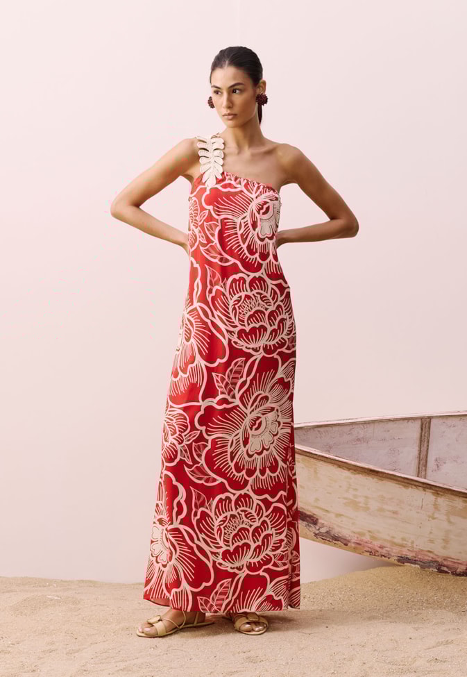 Vestido Longo Estampado Cambará