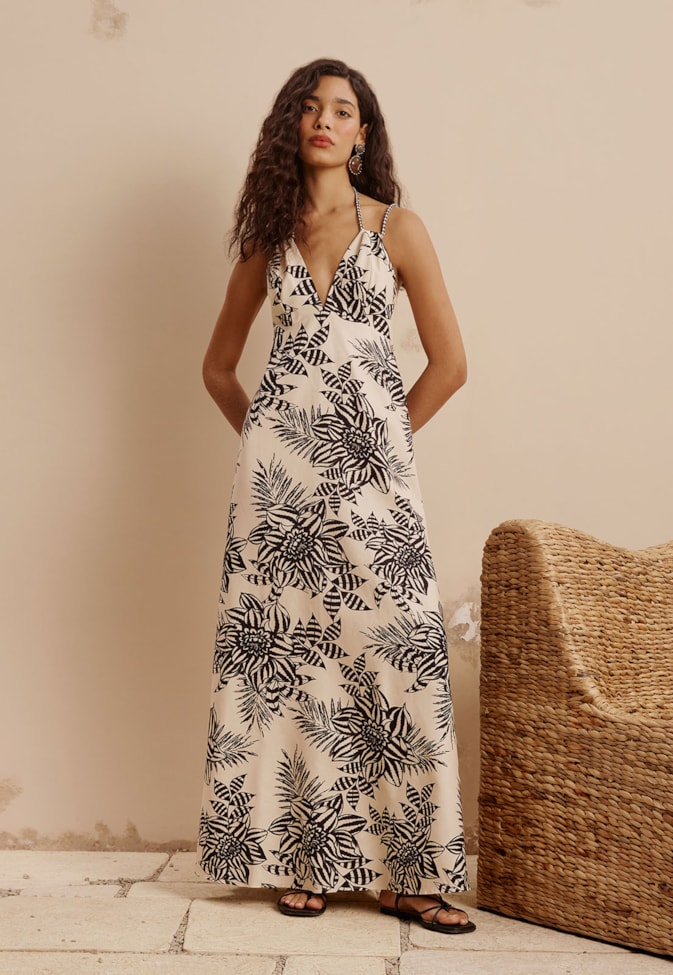 Vestido Longo Estampado Carajas