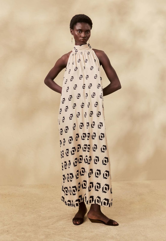 Vestido Longo Estampado Cayma