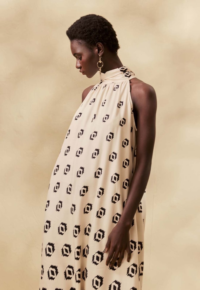 Vestido Longo Estampado Cayma