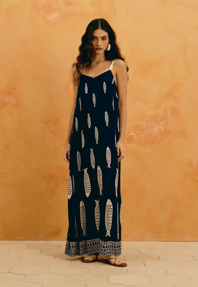 Vestido Longo Estampado Cayma