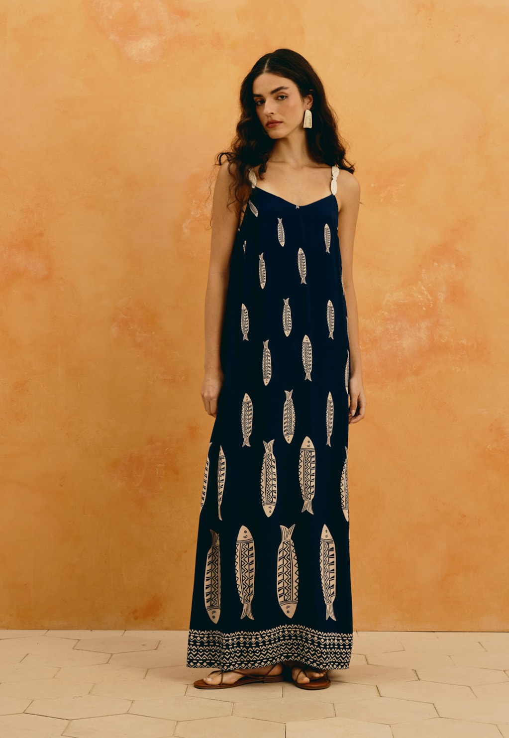 Vestido Longo Estampado Cayma