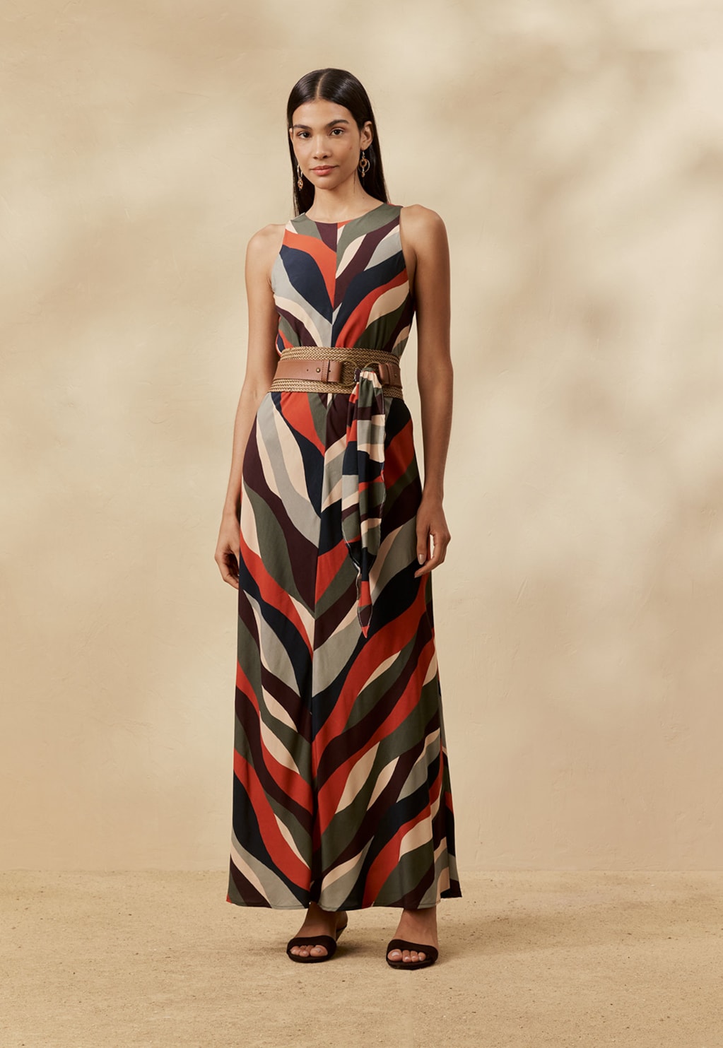 Vestido Longo Estampado Cordilheira