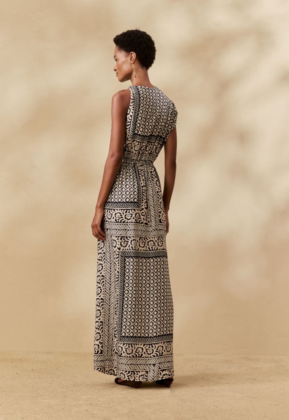 Vestido Longo Estampado Florcita Vista Traseira