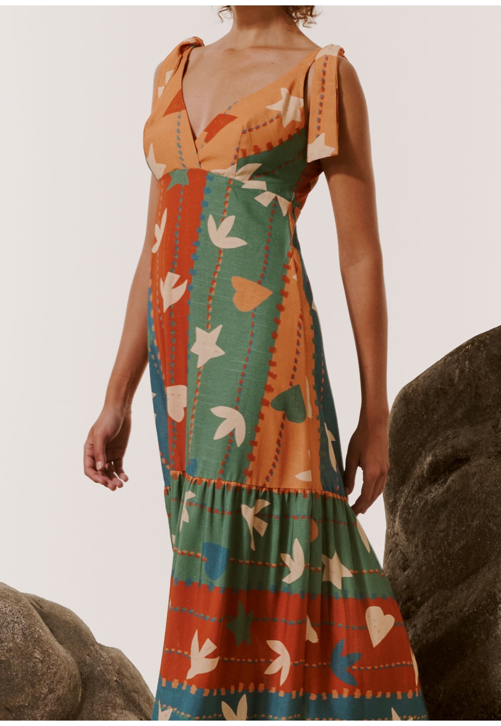 Vestido Longo Estampado Gravatá