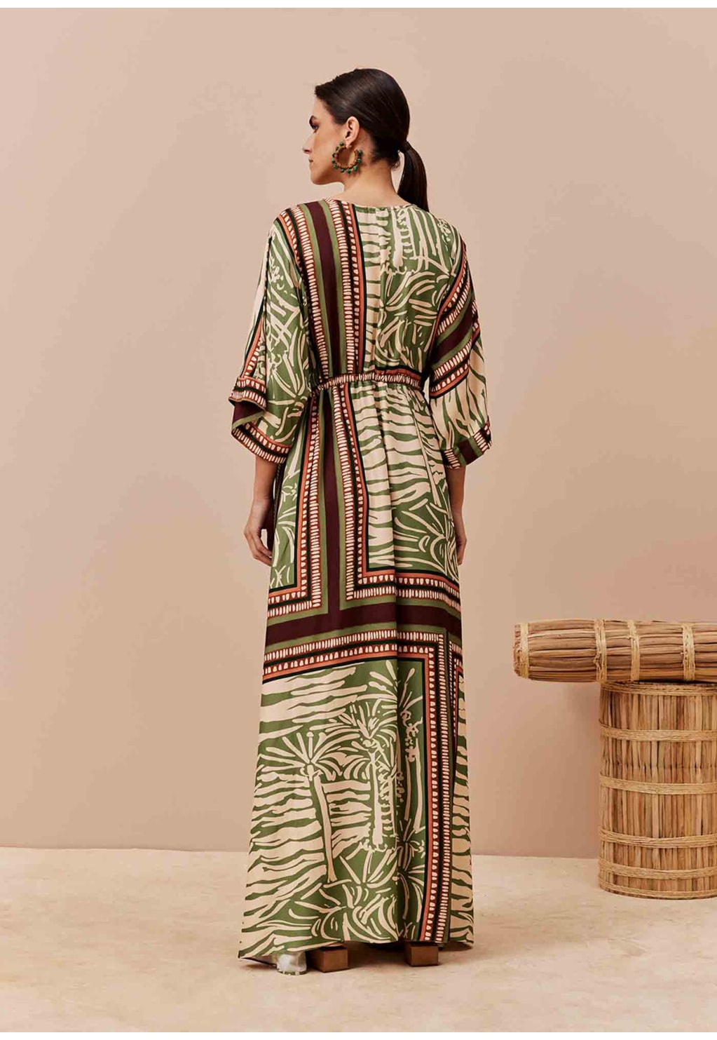 Vestido Longo Estampado Laguna