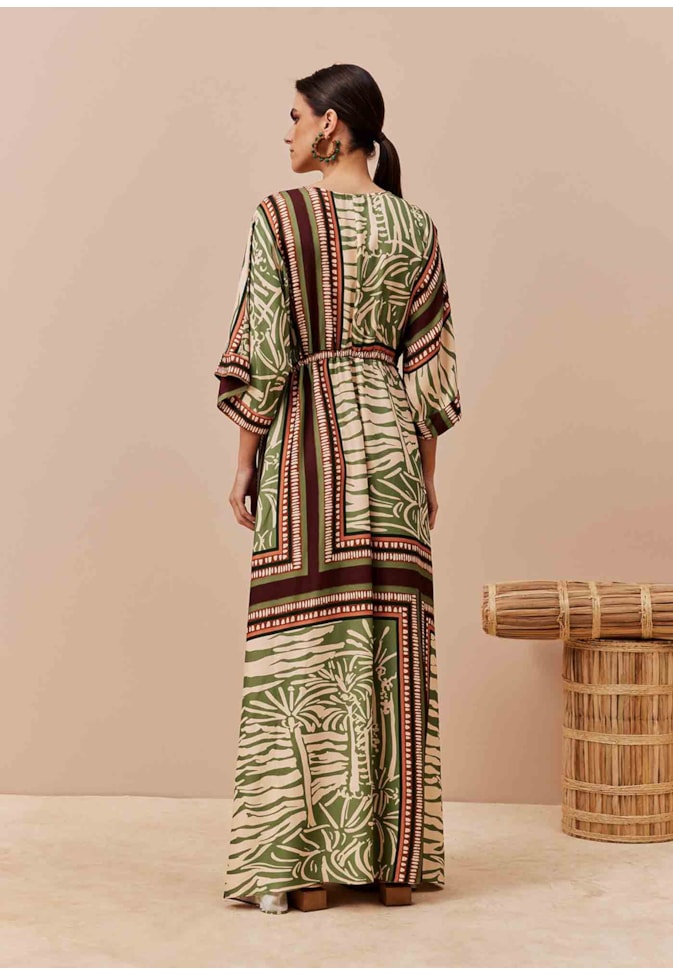 Vestido Longo Estampado Laguna