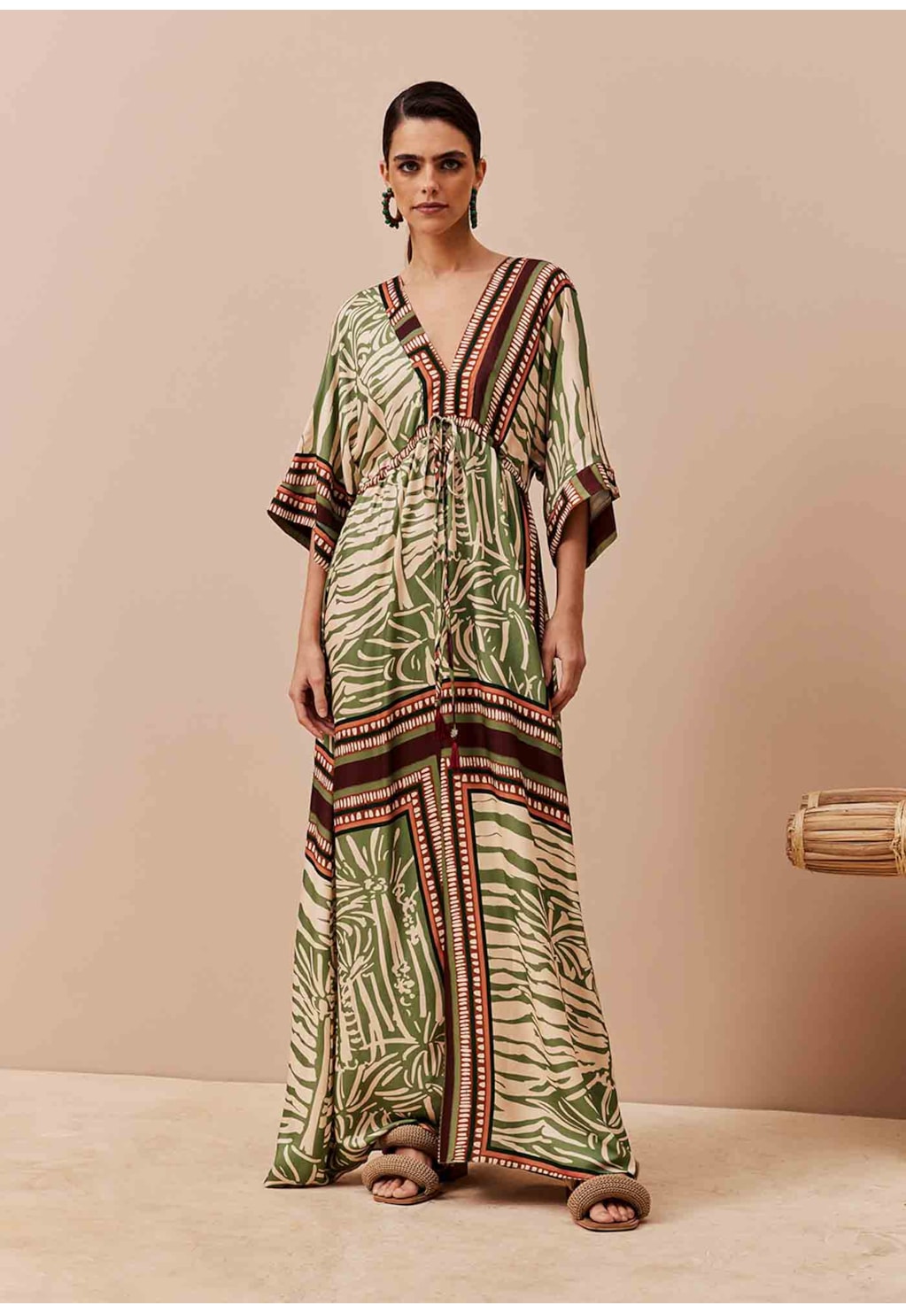 Vestido Longo Estampado Laguna